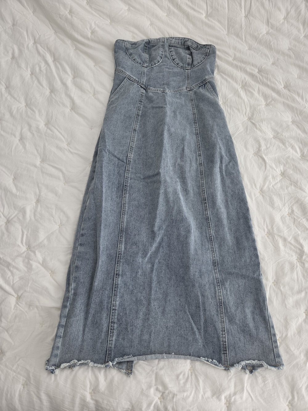 Women's Light Blue Denim Maxi Dress